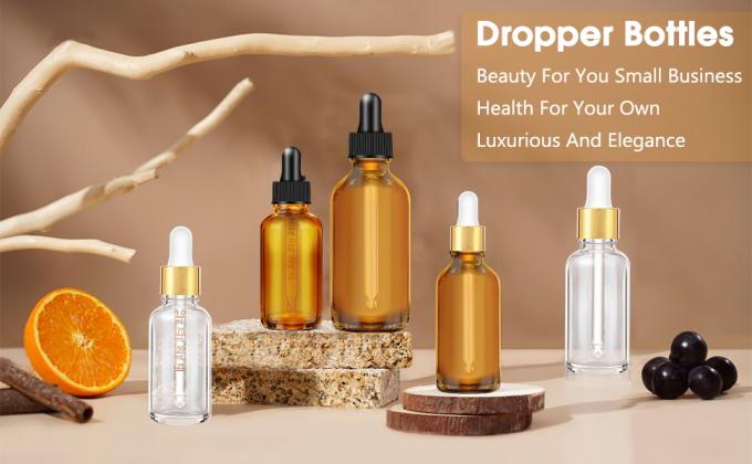Druppelfles 2 oz, glazen oogdruppelflessen voor essenti&euml;le oli&euml;n met etiketten en trechter, 2 pakketten tinctuurflessen 0