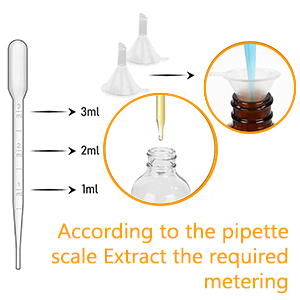 Druppelfles 2 oz, glazen oogdruppelflessen voor essenti&euml;le oli&euml;n met etiketten en trechter, 2 pakketten tinctuurflessen 3