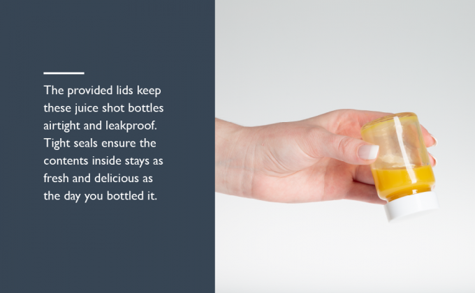 Glass Juice Shot flessen met doppen - 8 Pack 3,5 oz Kleine heldere herbruikbare potten met deksels voor het bewaren van sap 10