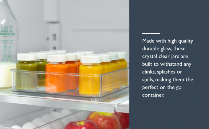 Glass Juice Shot flessen met doppen - 8 Pack 3,5 oz Kleine heldere herbruikbare potten met deksels voor het bewaren van sap 11