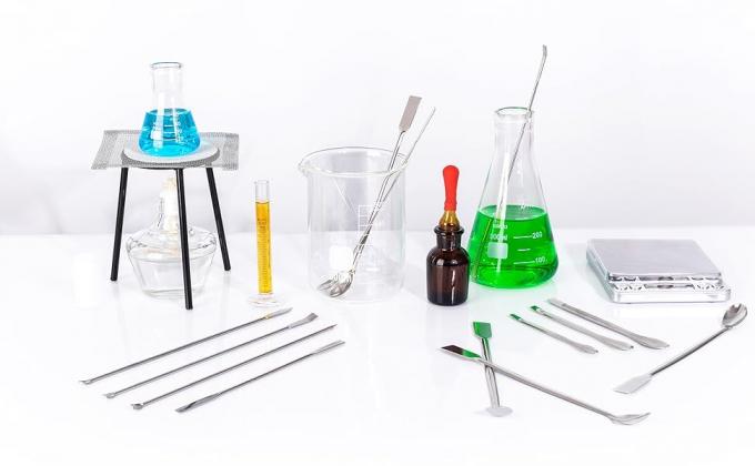 Spatula van roestvrij staal laboratorium micro scoop reagens laboratorium mengspatula 22 cm lange bemonsteringslepel 0