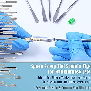 Wetenschapslaboratorium Micro Spatula Tweezer Sampler Set, roestvrij staal MulliPurpose Laboratory Sampling Mixing Pipette Set 3