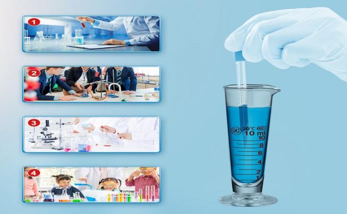 Laboratorium afgeronde meetbeker met spoot brede mond glas conisch beker vloeistof dispenser meetcilinder 0