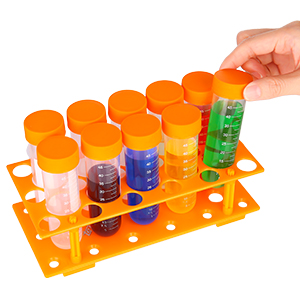SCIENCE LAB Primary Science Jumbo-testbuizen met stand, set van 10 buizen, laboratoriumkunststof, laboratoriumbuis voor testen 8