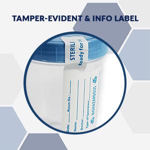 Eenmalige exemplaarbekers met hoogwaardige siliconen, steriele, individueel ingepakte medische bekers met lekvrije, opschroefde deksels 2