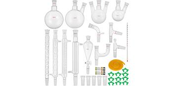 Laboratorium glaswerk 24/40 Chemie glaswerk 32PCS Chemie laboratorium glaswerk Kit Destillaties Separatie 9