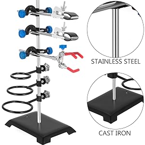Metalen van laboratoriumkwaliteit Set - Steunstand Premium ijzermateriaal Laboratoriumsteunstand Laboratoriumclamp Flaskclamp 1