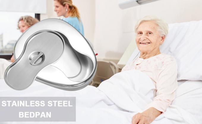 Stable bedpan Heavy Duty glad gemaakt voor bedgebonden patiënt, staal bedpan voor medische centra 0
