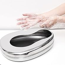 Stable bedpan Heavy Duty glad gemaakt voor bedgebonden patiënt, staal bedpan voor medische centra 4
