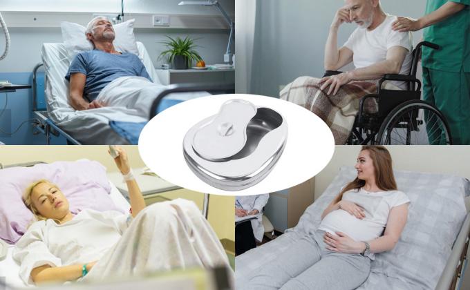 Stable bedpan Heavy Duty glad gemaakt voor bedgebonden patiënt, staal bedpan voor medische centra 8