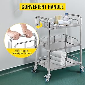 Laboratorium rolwagen 3 planken plank roestvrij staal rolwagen catering tandheelkundige utility cart commercieel wiel dolly 3