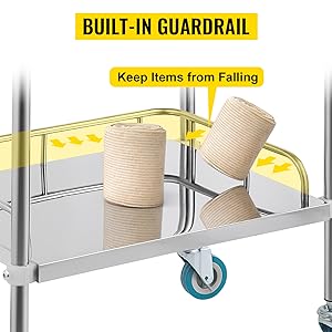 Laboratorium rolwagen 3 planken plank roestvrij staal rolwagen catering tandheelkundige utility cart commercieel wiel dolly 4