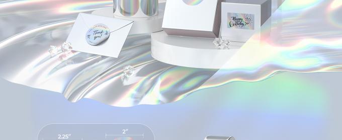 Holografische ronde thermische etiketten Sticker Cirkel 2 inch Afdrukbare regenboog thermische printer etiketten Sticker zelfklevend 0