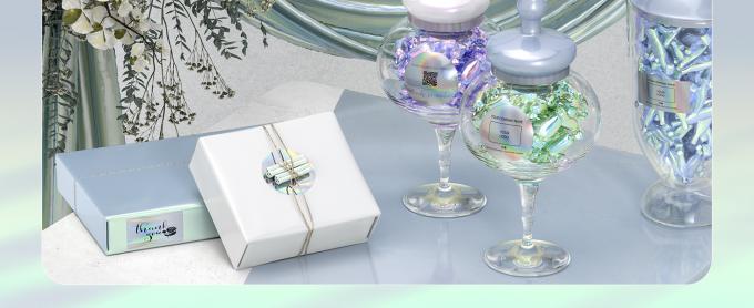 Holografische ronde thermische etiketten Sticker Cirkel 2 inch Afdrukbare regenboog thermische printer etiketten Sticker zelfklevend 2