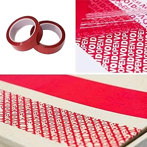 Serienummerd rood Tamper Proof Security Tape (48mm X 50m X 2mil, 100% totale overdracht, Ultra-dikke ¢ Void ¢ 5