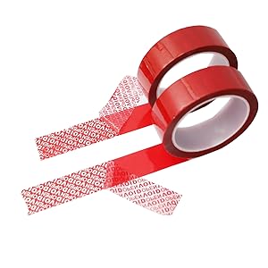 Serienummerd rood Tamper Proof Security Tape (48mm X 50m X 2mil, 100% totale overdracht, Ultra-dikke ¢ Void ¢ 4