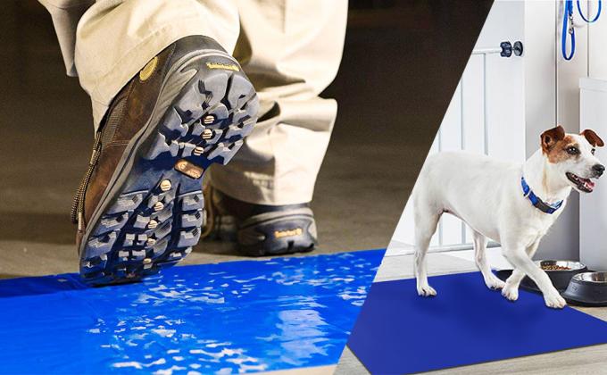 Kleverige Matten Voor Schoonruimtes, Walk Off Kleverige Matten Voor Constructie Huis Huisdieren Warehouse Garage 24"X36" Blauw 9