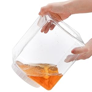 Plastic potten, Plastic gallon containers met deksels, Grote vierkant Plastic voedselopslag potten Voor keuken, droog voedsel, snack 1