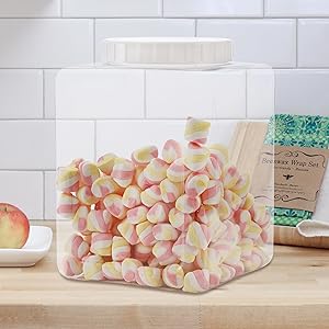 Plastic potten, Plastic gallon containers met deksels, Grote vierkant Plastic voedselopslag potten Voor keuken, droog voedsel, snack 2