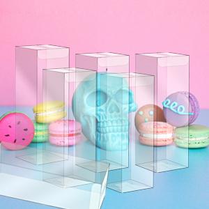 Duidelijke cadeaubokjes, snoepjes, cadeauboksen, rectangel, doorzichtige snoepjes, chocolade, koekjes, traktaties. 3