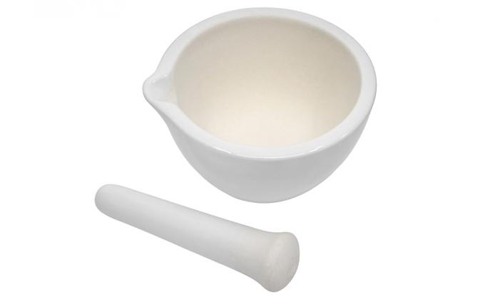 Porseleinen mortel & Pestle Set, 9oz (275ml) - Ongelast slijpoppervlak - Uitstekend voor keuken of laboratorium 0