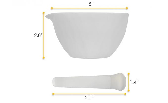 Porseleinen mortel & Pestle Set, 9oz (275ml) - Ongelast slijpoppervlak - Uitstekend voor keuken of laboratorium 2