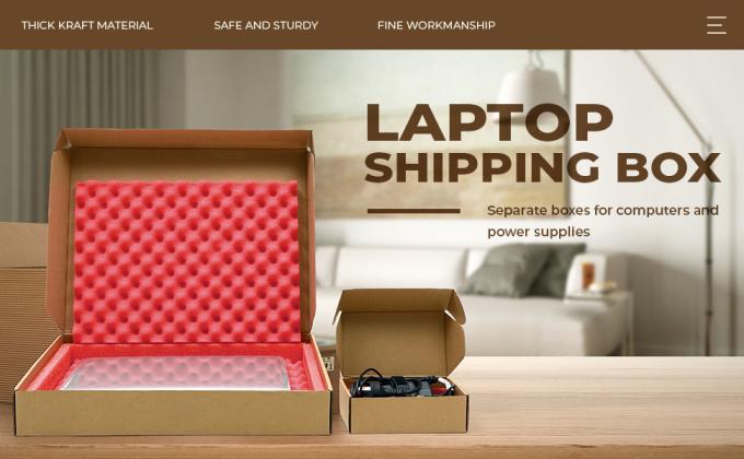 16.7 X 13 X 2.5 inch Laptop verzenddoos Beveiligde mailerdoos Kraft mailingdozen voor Laptop verpakking Verhuizen met oplader 0