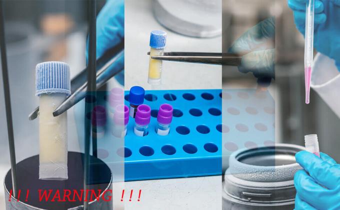 2 ml Plastic kleine flacons met schroefkappen Proefbuizen Cryotubes, PP materiaal, vrij van DNase, RNase, menselijk DNA 3