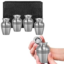 Urnen voor menselijke as Vrouwelijke & Mannelijke, Urnen voor as Volwasse Vrouwelijke, Begrafenis Urnen - Pewter, 4 Kleine souvenirs 1
