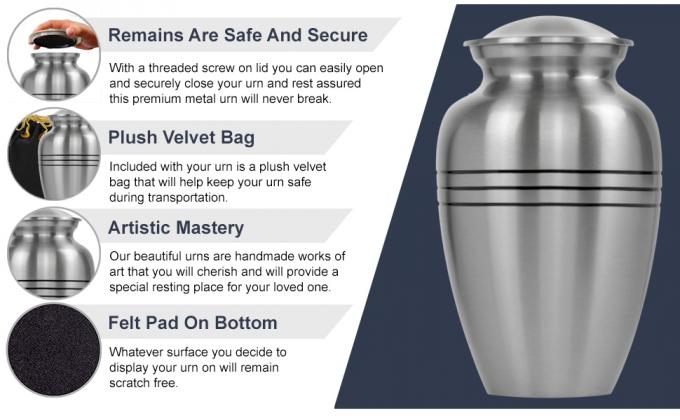 Urnen voor menselijke as Vrouwelijke & Mannelijke, Urnen voor as Volwasse Vrouwelijke, Begrafenis Urnen - Pewter, 4 Kleine souvenirs 4