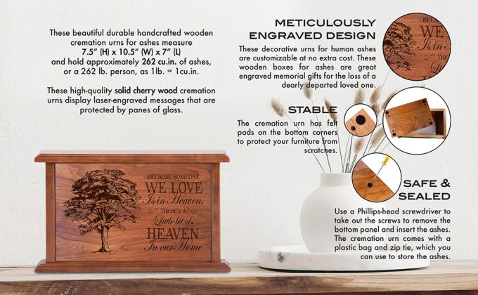 Volwassen mannelijke urnen voor menselijke as Volwassen vrouwelijke gepersonaliseerde boom van het leven familieboom crematie urn voor volwassen as 4