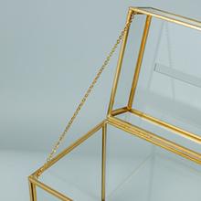 Glazen trouwkaartdoos met slot, heldere kaartdoos Goud Messing cadeaubestanddoos Perfect voor trouwfeesten 9
