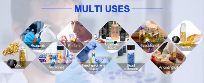 Glazen flacons met schroefdoppen, flessen met een heldere vloeistofmonster, flacons voor het opslaan van essenti&euml;le oli&euml;n, parfum 1