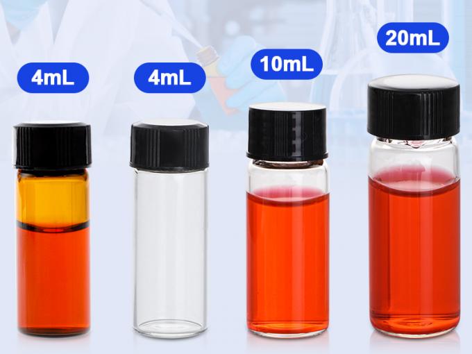 Glazen flacons met schroefdoppen, flessen met een heldere vloeistofmonster, flacons voor het opslaan van essenti&euml;le oli&euml;n, parfum 3
