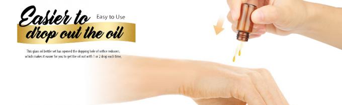 Olieflessen voor essentiële oliën, 36 stuks 2 ml (5/8 drams) Amber glasflessen Flessen, orifice reducers en zwarte doppen 1