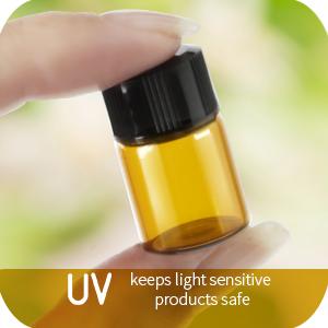 Olieflessen voor essentiële oliën, 36 stuks 2 ml (5/8 drams) Amber glasflessen Flessen, orifice reducers en zwarte doppen 7