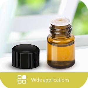 Olieflessen voor essentiële oliën, 36 stuks 2 ml (5/8 drams) Amber glasflessen Flessen, orifice reducers en zwarte doppen 9