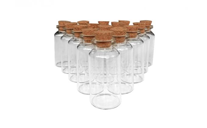 Corkstopper Glasflessen Mini-transparante glasflessen Glas Favor potten, 100 ml flessen met kurk deksels, Mini-potten 1