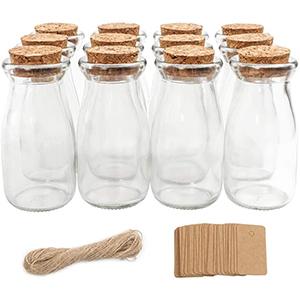 Corkstopper Glasflessen Mini-transparante glasflessen Glas Favor potten, 100 ml flessen met kurk deksels, Mini-potten 3