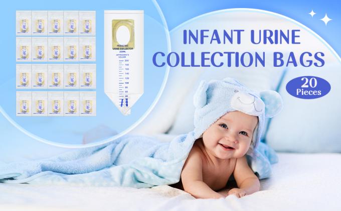 Pediatrische urinezakverzamelaars Duidelijke urine vanger zak individueel plaszakken Wegwerp pediatrische urineverzamelaars 0