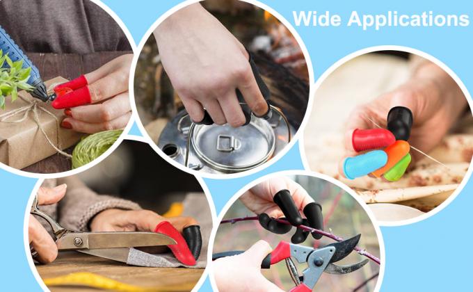 Rubberen vingerbedekking, siliconen vingerbeschermer mouw tips beveiliging vingertoppen duimbedden Pads voor hete lijm 10