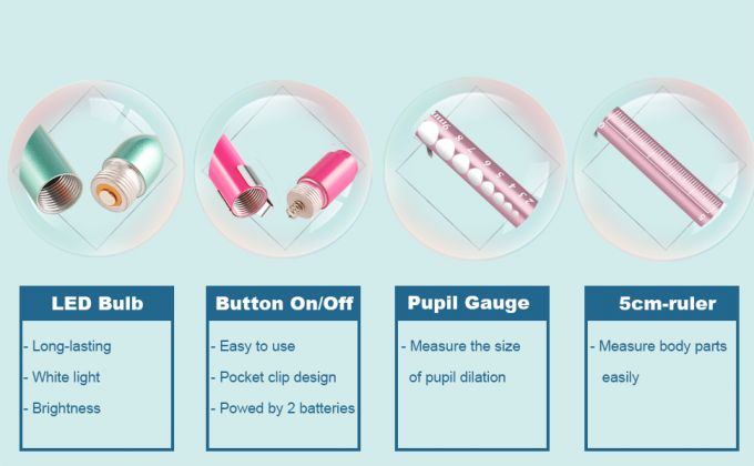 OEM Aluminium Alloy Nursing Pen Light Doctor Torch Customized Led Medical Penlight Met Pupil Gauge Voor Verpleegkundige 2