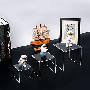 transparent display riser stands