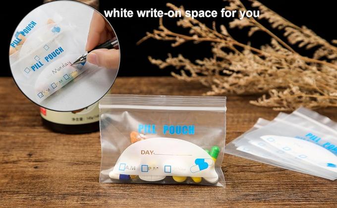 Pillenzakjes - (4" X 2.75") Dikte is 6 Mil, Draagbare Plastic Pillenzak bevat Vitamine, Supplementen, Medicijnen 3