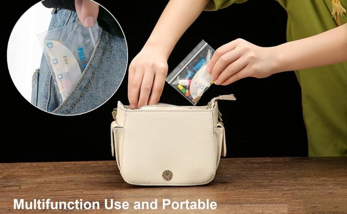 Pillenzakjes - (4" X 2.75") Dikte is 6 Mil, Draagbare Plastic Pillenzak bevat Vitamine, Supplementen, Medicijnen 4