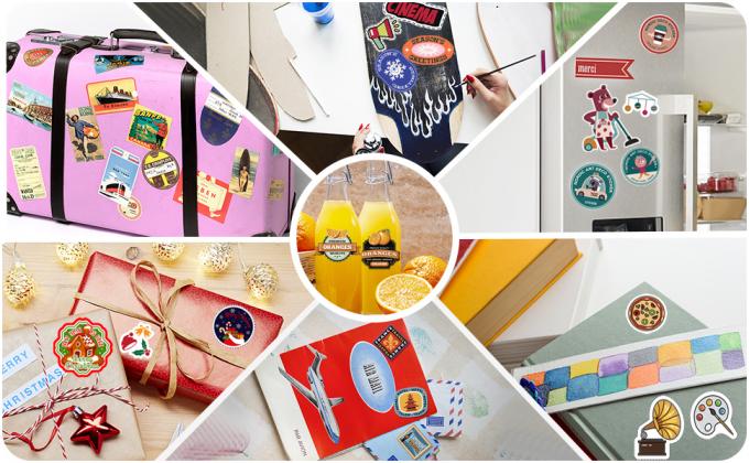 Gepersonaliseerde etiketten, aangepaste stickers afbeelding logo en tekst. 2