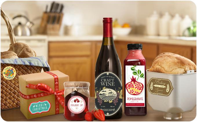 Gepersonaliseerde etiketten, aangepaste stickers afbeelding logo en tekst. 3