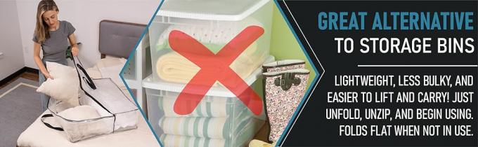 Duidelijke organisator opslagzak W/sterke handgrepen en rits voor college, verplaatsingsvoorzieningen, kerstversieringen, krans 0