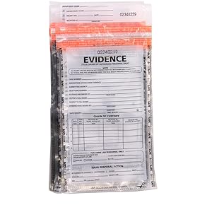Politie bewijszakken, openbare veiligheid bewijszakken beveiligingszakken, plaats delict bewijscontainer, 6 "x 8", 100 pakket 0
