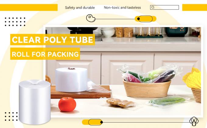 Polyethyleen platte buisrolletjes van 3"x100"x1,5 mil. Voor het verpakken en het maken van polyzakken (3"x100") 0